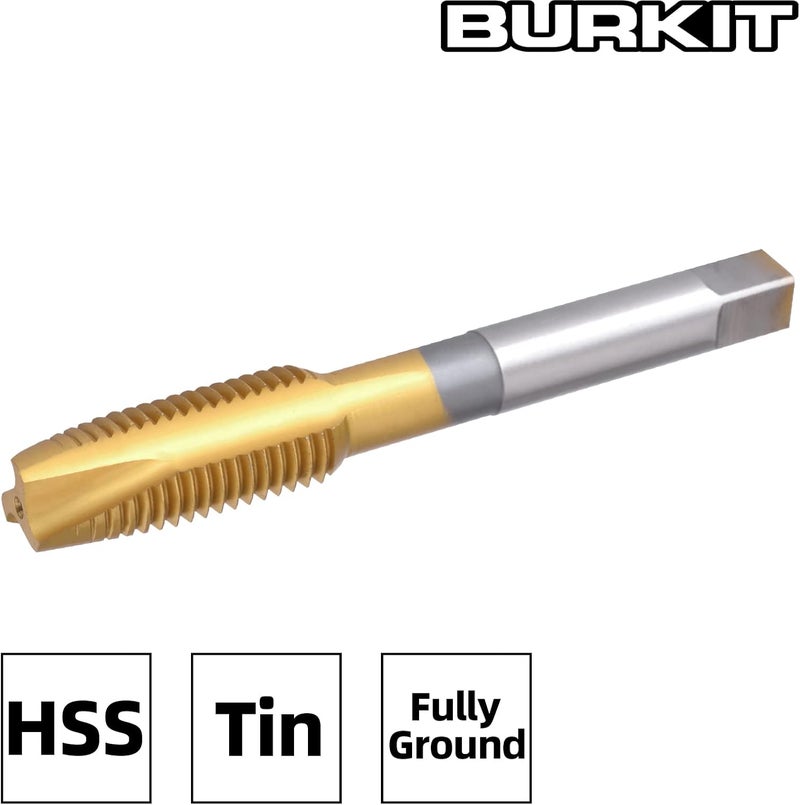 Burkit 1/2"-20 UNF Spiral Point Tap, HSS Titanium coating Spiral Point Plug Threading Tap 1/2 x 20 UNF - Image 3